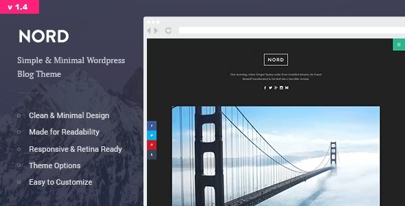 Nord 1.4.4 – Minimal and Clean WordPress Personal Blog Theme