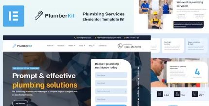 PlumberKit - Plumbing Services Elementor Template Kit