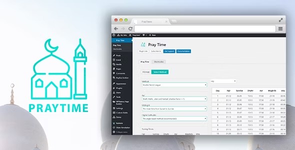 PrayTimes 1.0.2 – Islamic Prayer Time WordPress Plugin