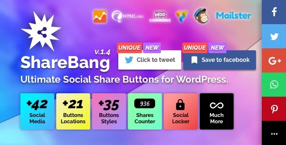 ShareBang, Ultimate Social Share Buttons for WordPress 1.4