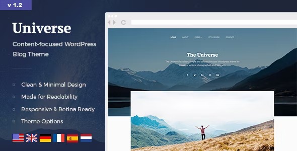 Universe - Clean & minimal WordPress Blog Theme