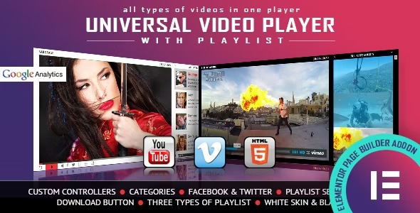 Universal Video Player 1.6.0 – YouTube/Vimeo/Self-Hosted Elementor Widget