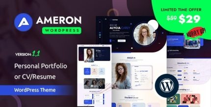 Ameron - Personal Portfolio or CV/Resume WordPress Theme