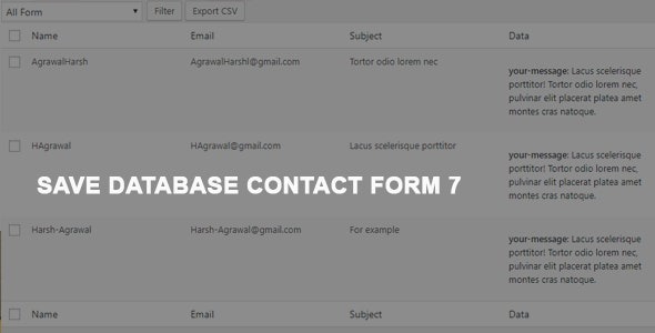 Contact Form 7 Save To Database / CSV / PDF 2.2.3