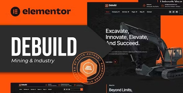 Debuild - Mining & Industry Elementor Pro Template Kit
