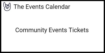 The Events Calendar Community Events Tickets