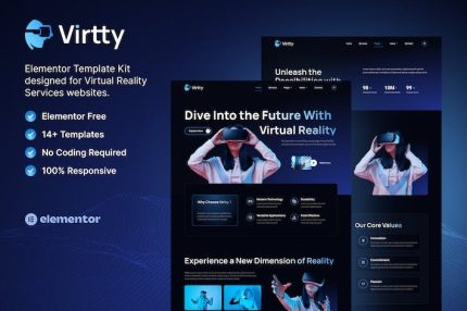 Virtty - Virtual Reality Services Elementor Template Kit