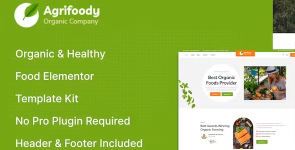 Agrifoody - Organic & Healthy Food Elementor Template Kit