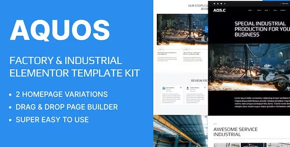 Aquos - Factory & Industrial Elementor Template Kit