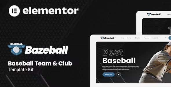 Bazeball - Sports Team Elementor Template Kit