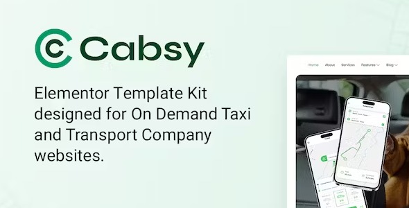 Cabsy - Transport Company & On Demand Taxi Elementor Template Kit