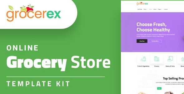 Grocerex - Grocery Store Elelmentor Pro Template Kit