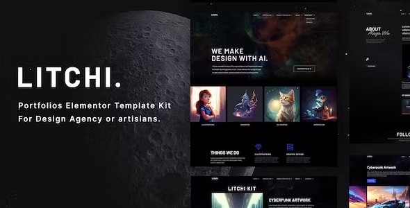 Litchi - Designer Artworks Elementor Portfolio Template Kit