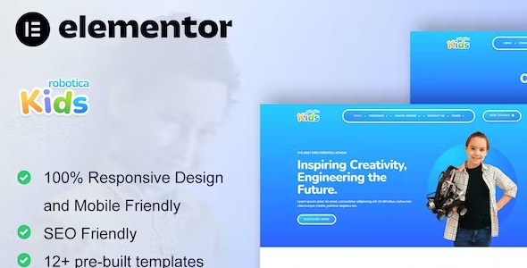 RoboticaKids - Kid Robotic School Elementor Pro Template Kit