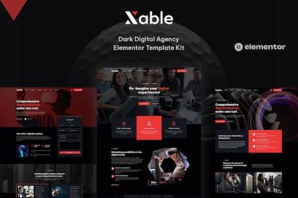 Xable - Dark Digital Agency Elementor Pro Template Kit