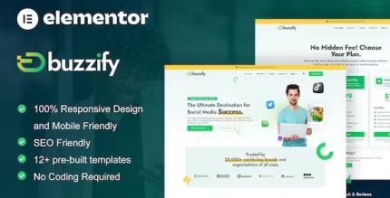 Buzzify - Social Media Marketing Agency Elementor Template Kit