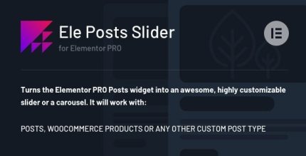 Ele Posts Slider - Any post type slider for Elementor PRO