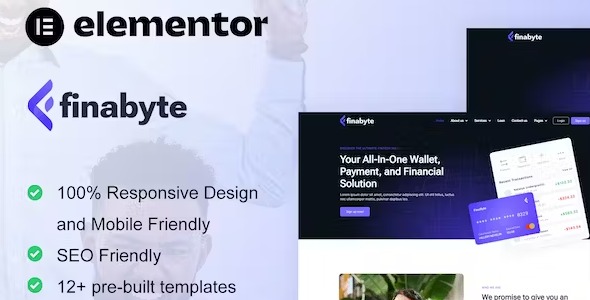 FinaByte - Saas & Fintech Startup Elementor Template Kit