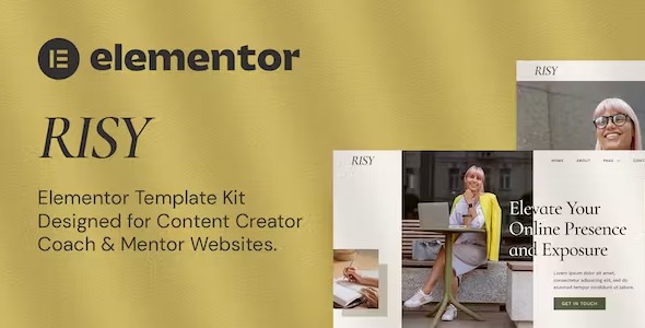 Risy - Content Creator Coach & Mentor Elementor Template Kit