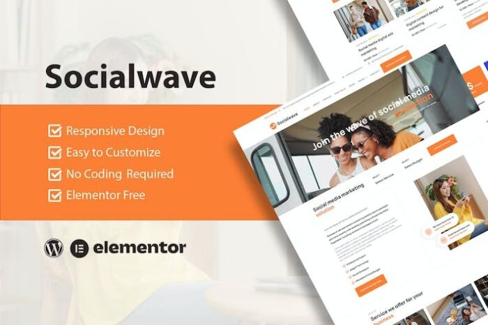 SocialWave - Social Media & Digital Marketing Service Elementor Template Kit