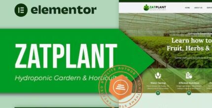 Zatplant - Hydroponic Garden and Horticulture Elementor Template Kit