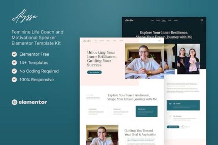 Alyssa - Feminine Life Coach & Motivational Speaker Elementor Template Kit