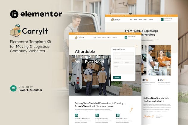CarryIt - Moving & Logistics Company Elementor Template Kit