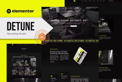 Detune - Recording Studio Elementor Pro Template Kit