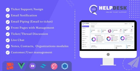HelpDesk 3.76 – Online Ticketing System with Website – ticket support and management