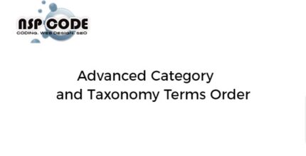 Advanced Category and Taxonomy Terms Order - Nsp Code