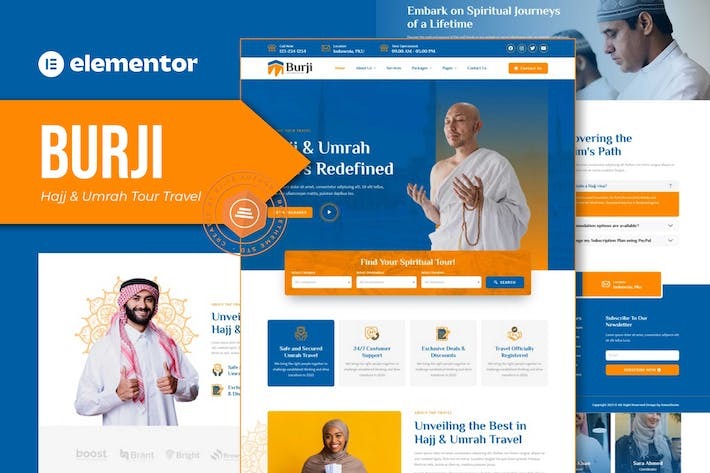 Burji - Hajj & Umrah Tour Travel Elementor Template Kits
