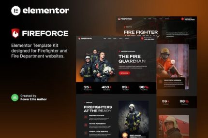 Fireforce - Firefighter & Fire Department Elementor Template Kits