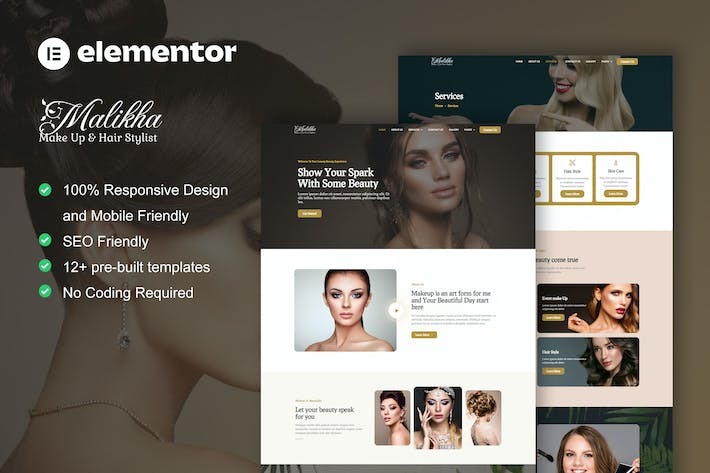Malikha - Beauty Salon & Spa Elementor Pro Template Kits