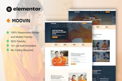 Moovin - Moving Company Elementor Pro Template Kits