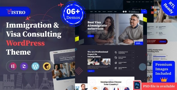 Vistro 1.0.5 – Immigration Visa Consulting WordPress Theme