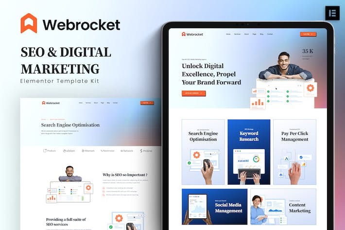 Webrocket - SEO & Digital Marketing Agency Elementor Template Kits