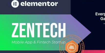 Zentech - Mobile App & Fintech Startup Elementor Template Kit