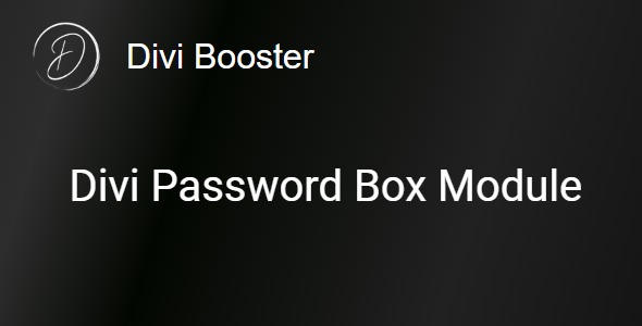 Divi Password Box Module 2.0.0