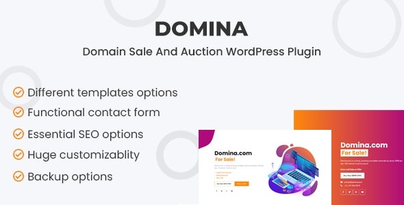Domina 1.1.1 – Domain For Sale & Auction Plugin