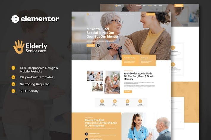 Elderly - Senior Care Services Elementor Template Kit