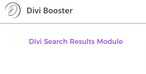 Divi Search Results Module 1.3