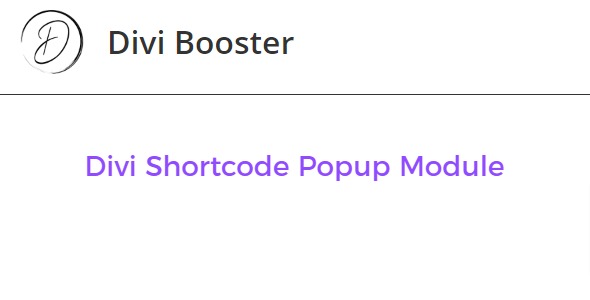 Divi Shortcode Popup Module 1.0.6