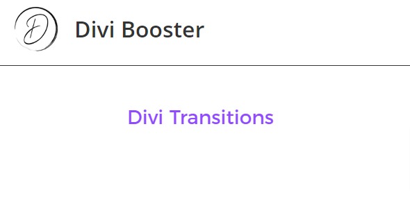 Divi Transitions 1.1