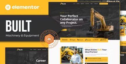 Built - Machinery & Equipment Rentals Elementor Pro Template Kit