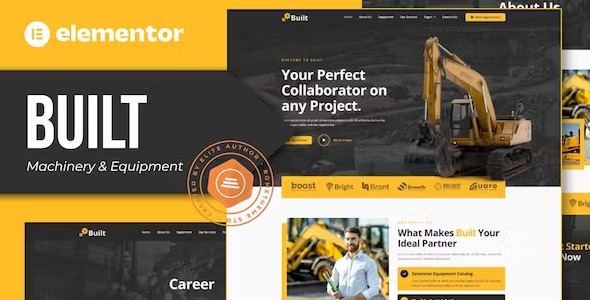 Built 1.0 – Machinery & Equipment Rentals Elementor Pro Template Kit