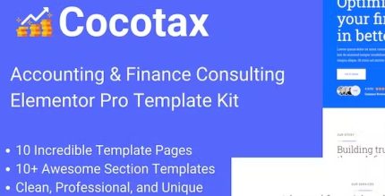 Cocotax - Accounting & Finance Consulting Elementor Template Kit