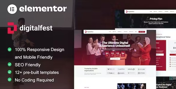 DigitalFest 1.0 – Event & Conference Elementor Pro Template Kit
