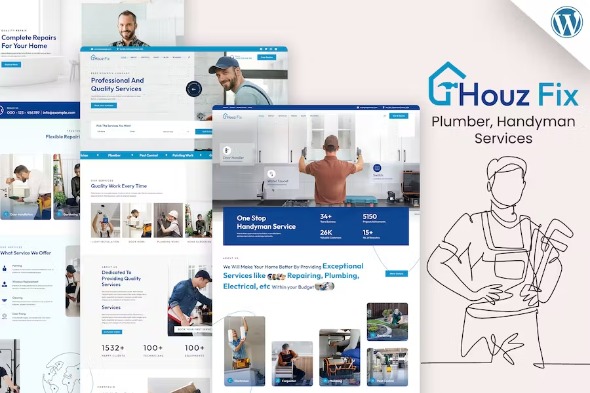 HouzFix 1.1.5 – Plumber, Handyman WordPress Theme