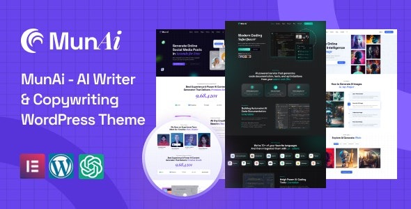 MunAi 1.0.2 – AI Writer & Copywriting WordPress Theme