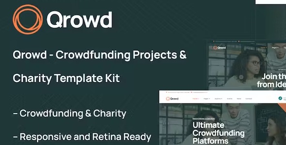 Qrowd 1.2.0 – Crowdfunding Projects & Charity Template Kit